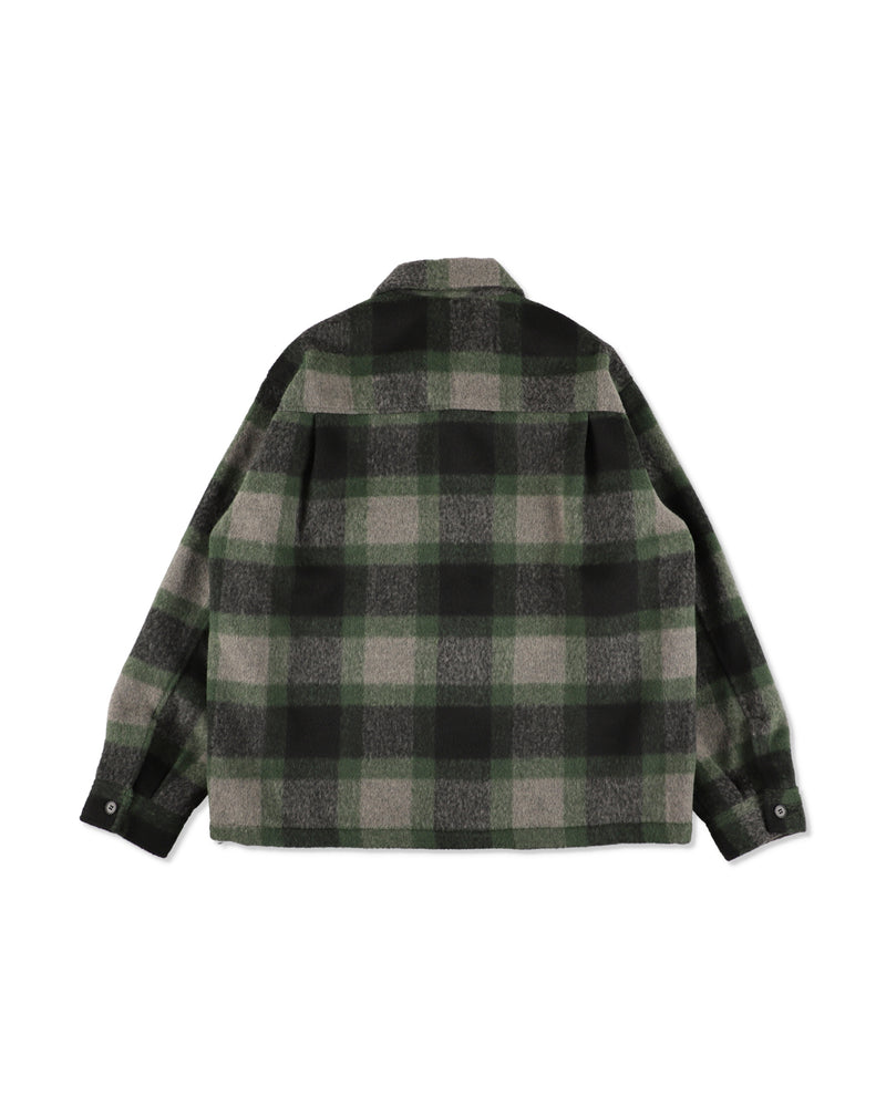 Shaggy Plaid Shirt Jacket