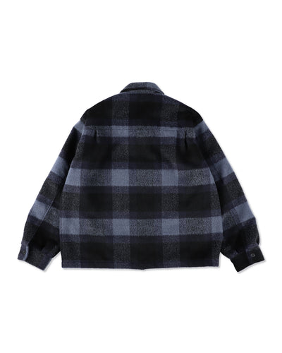 Shaggy Plaid Shirt Jacket