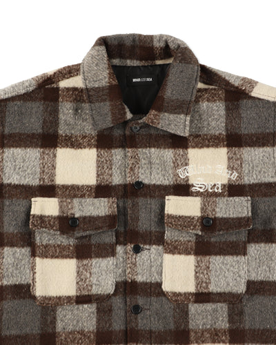 Shaggy Plaid Shirt Jacket