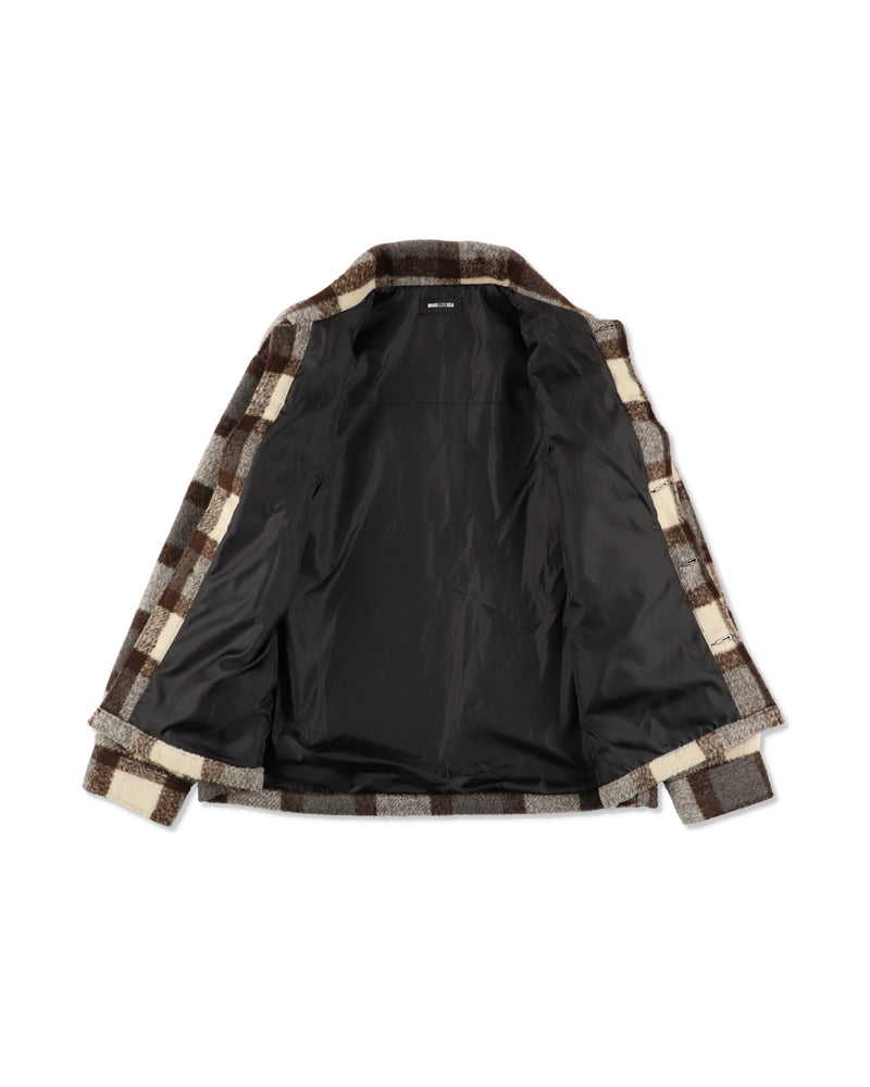 Shaggy Plaid Shirt Jacket