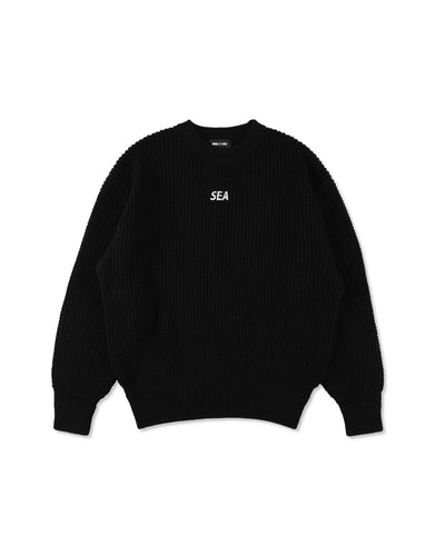 Waffle Crewneck Knit Sweater