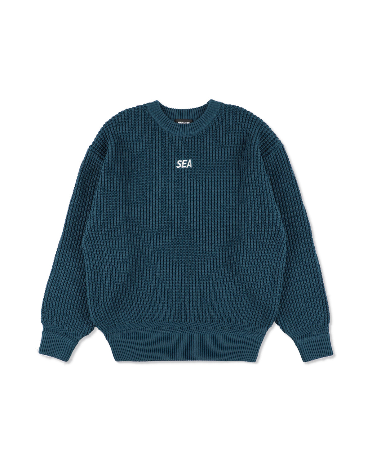 Waffle Crewneck Knit Sweater