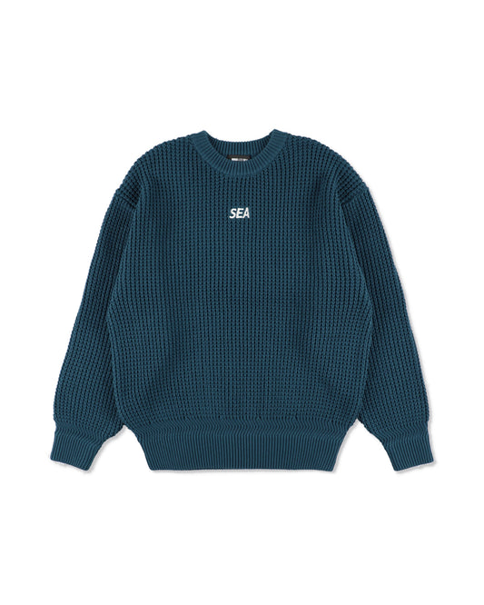 Waffle Crewneck Knit Sweater