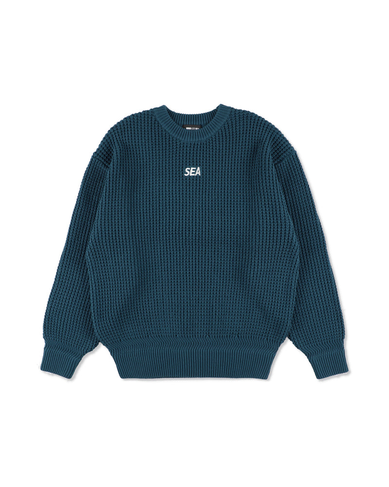 Waffle Crewneck Knit Sweater