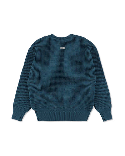Waffle Crewneck Knit Sweater