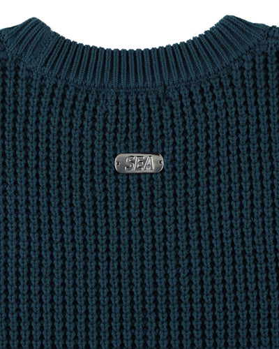 Waffle Crewneck Knit Sweater