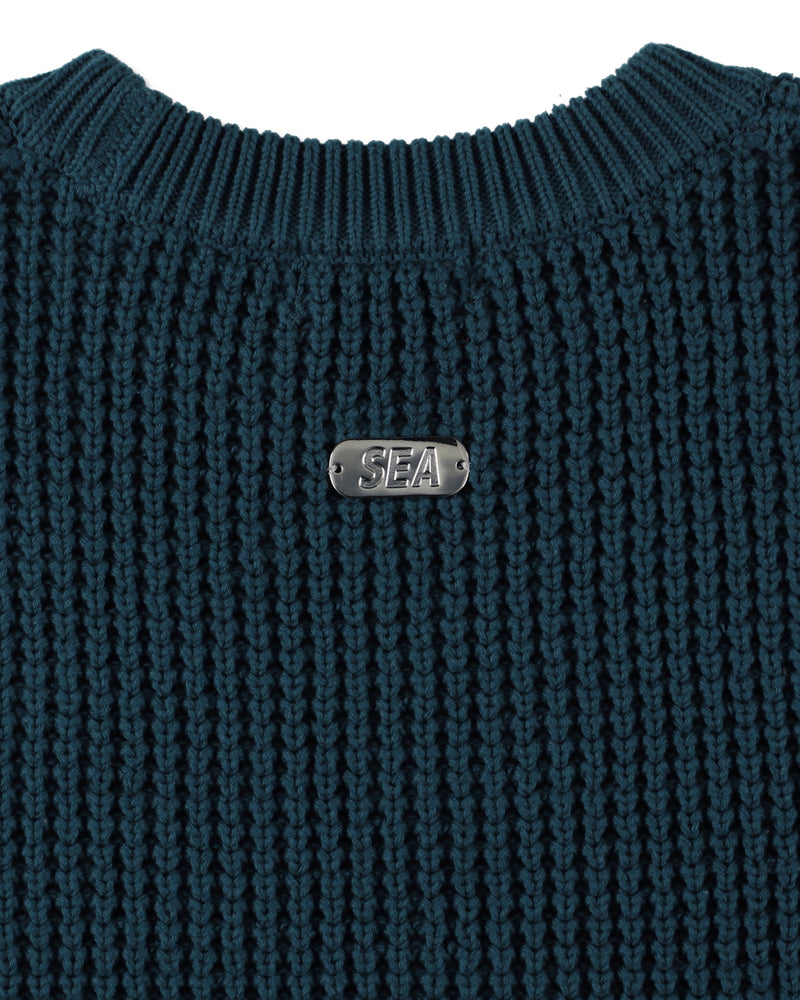 Waffle Crewneck Knit Sweater