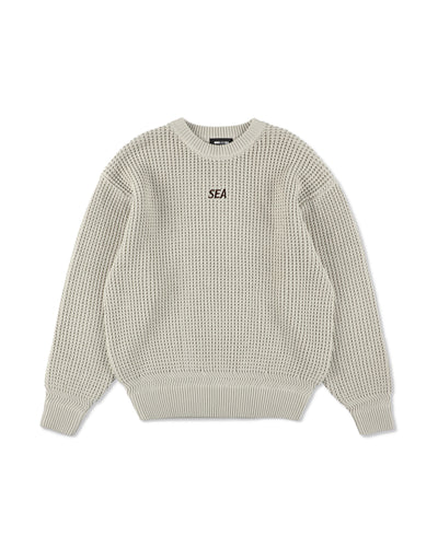 Waffle Crewneck Knit Sweater
