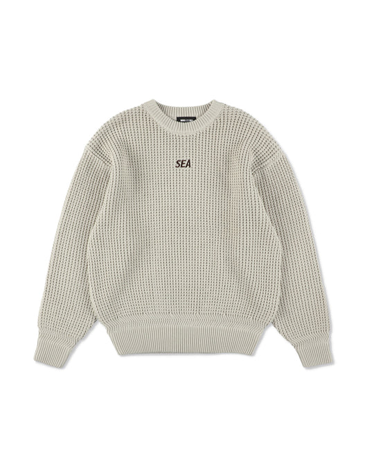Waffle Crewneck Knit Sweater