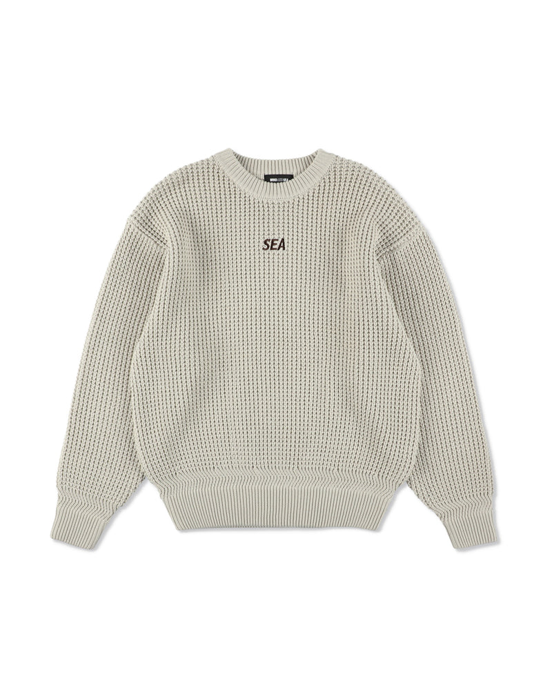 Waffle Crewneck Knit Sweater