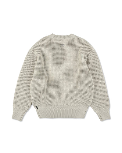Waffle Crewneck Knit Sweater