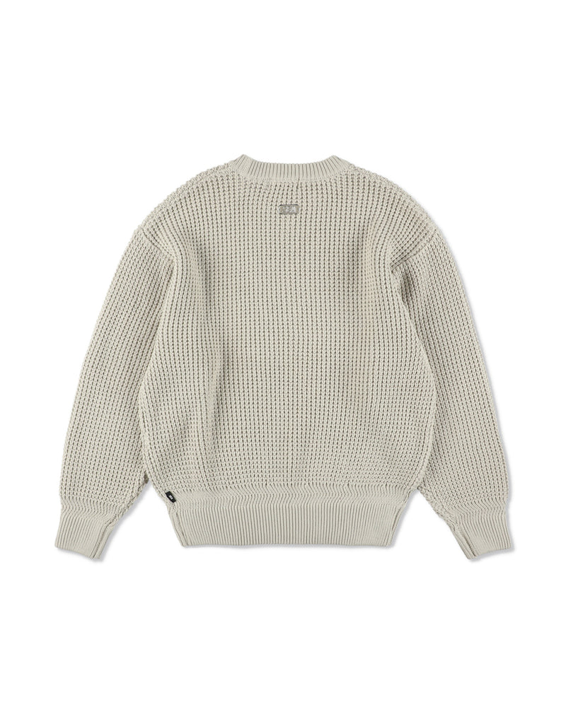 Waffle Crewneck Knit Sweater