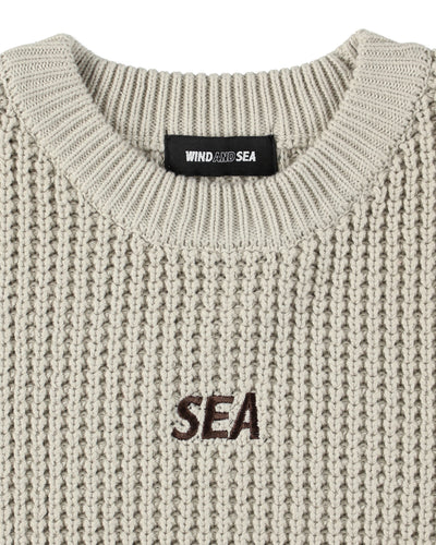 Waffle Crewneck Knit Sweater