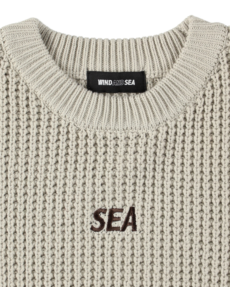 Waffle Crewneck Knit Sweater