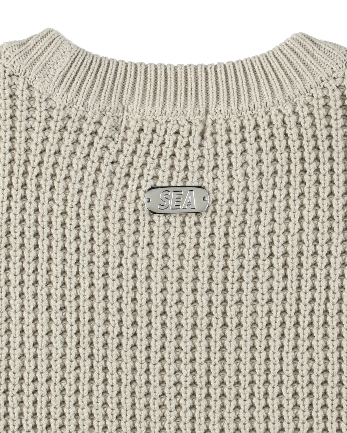 Waffle Crewneck Knit Sweater