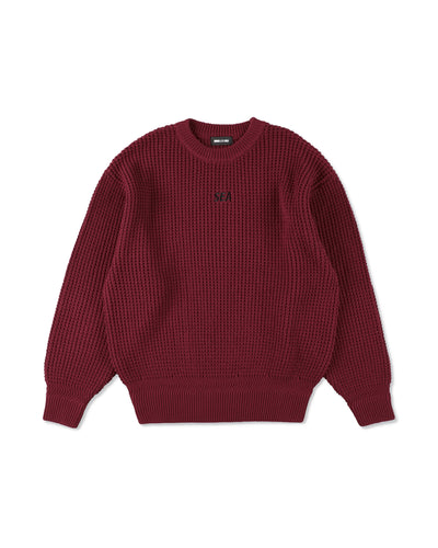 Waffle Crewneck Knit Sweater