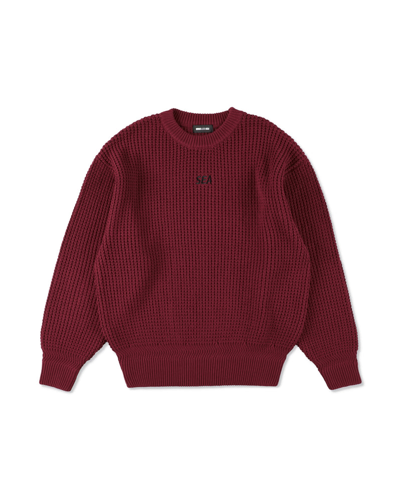Waffle Crewneck Knit Sweater