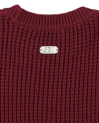 Waffle Crewneck Knit Sweater