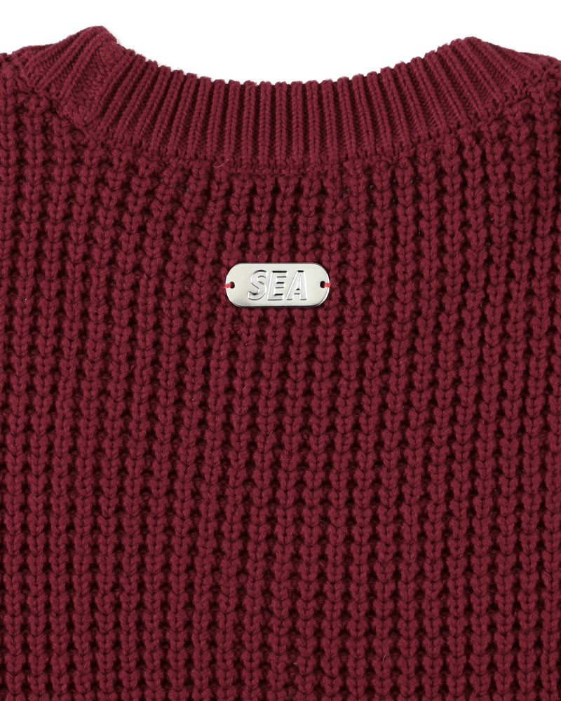 Waffle Crewneck Knit Sweater