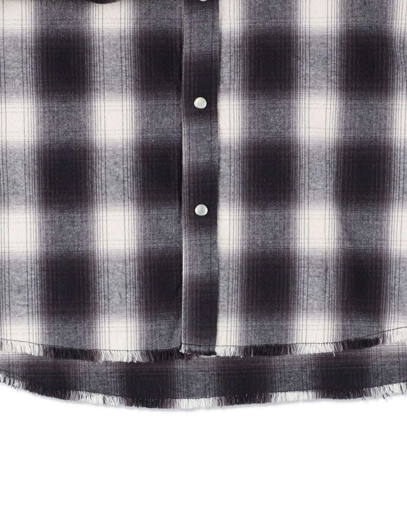 Fringe Flannel Plaid Shirt