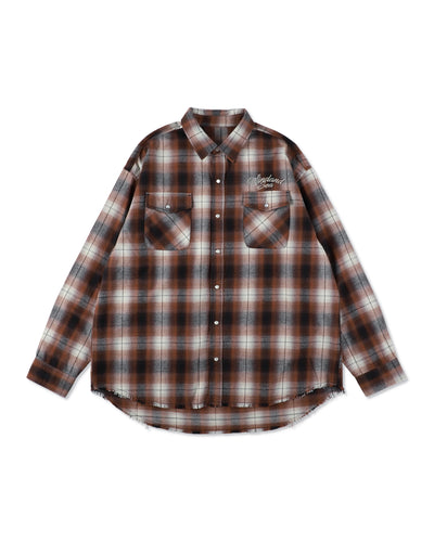 Fringe Flannel Plaid Shirt