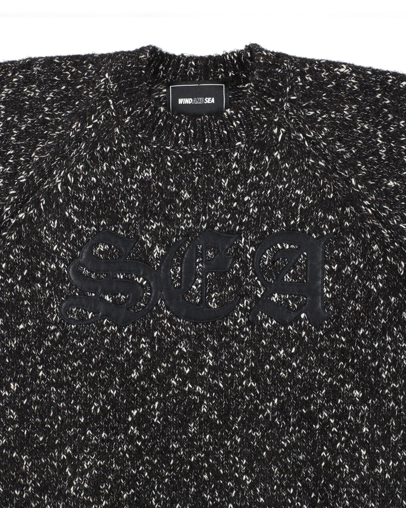 Leather Patch Knit Sweater