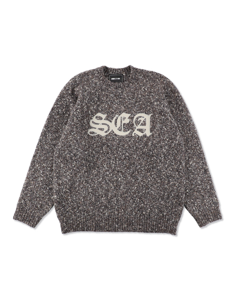 Leather Patch Knit Sweater