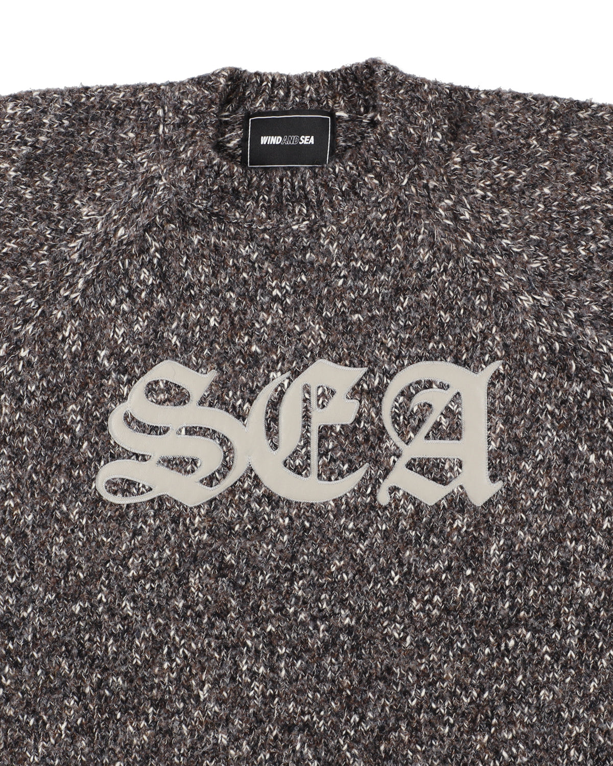 Leather Patch Knit Sweater