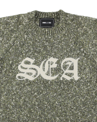 Leather Patch Knit Sweater