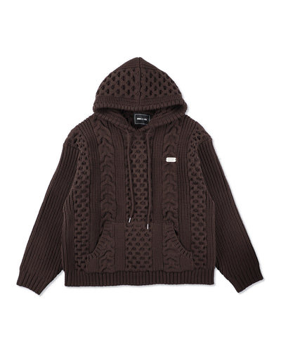 Cable Knit Hooded Sweater