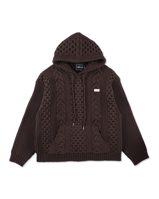 Cable Knit Hooded Sweater