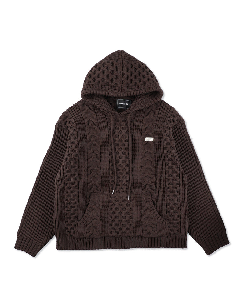 Cable Knit Hooded Sweater