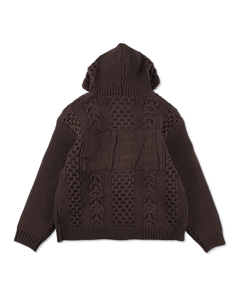 Cable Knit Hooded Sweater