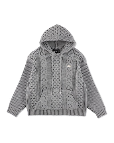 Cable Knit Hooded Sweater