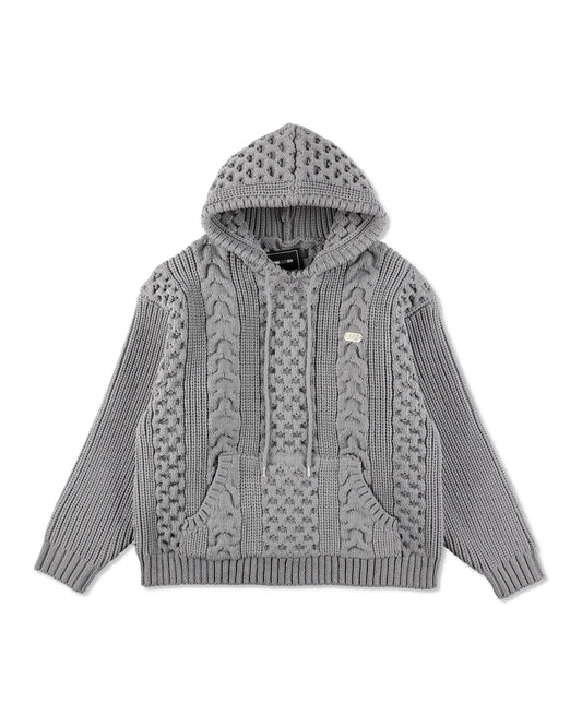 Cable Knit Hooded Sweater