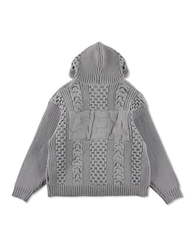 Cable Knit Hooded Sweater