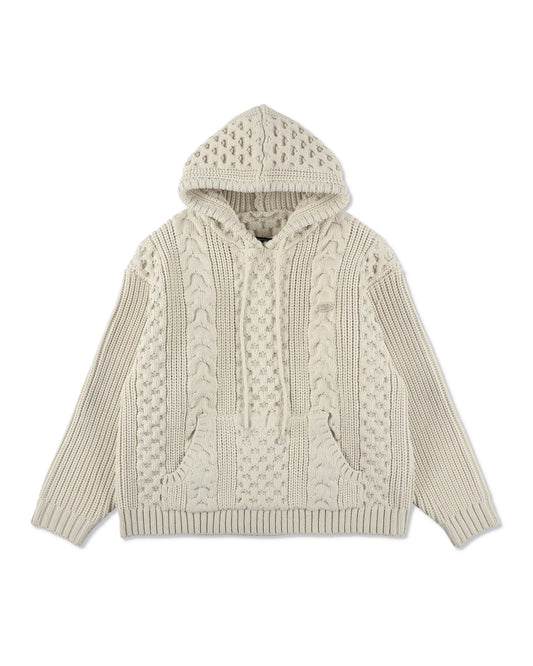 Cable Knit Hooded Sweater