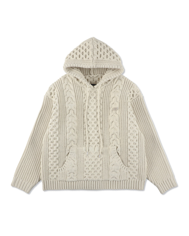 Cable Knit Hooded Sweater