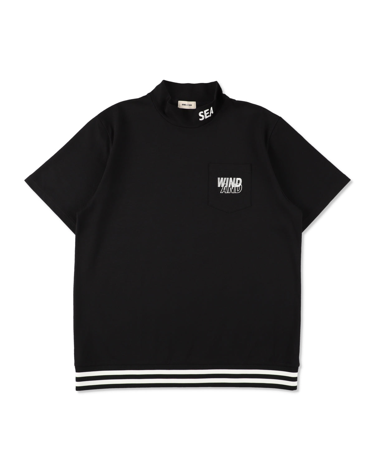 S/S Mock Neck Logo Knit