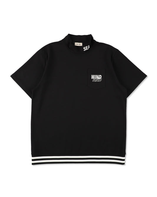 S/S Mock Neck Logo Knit