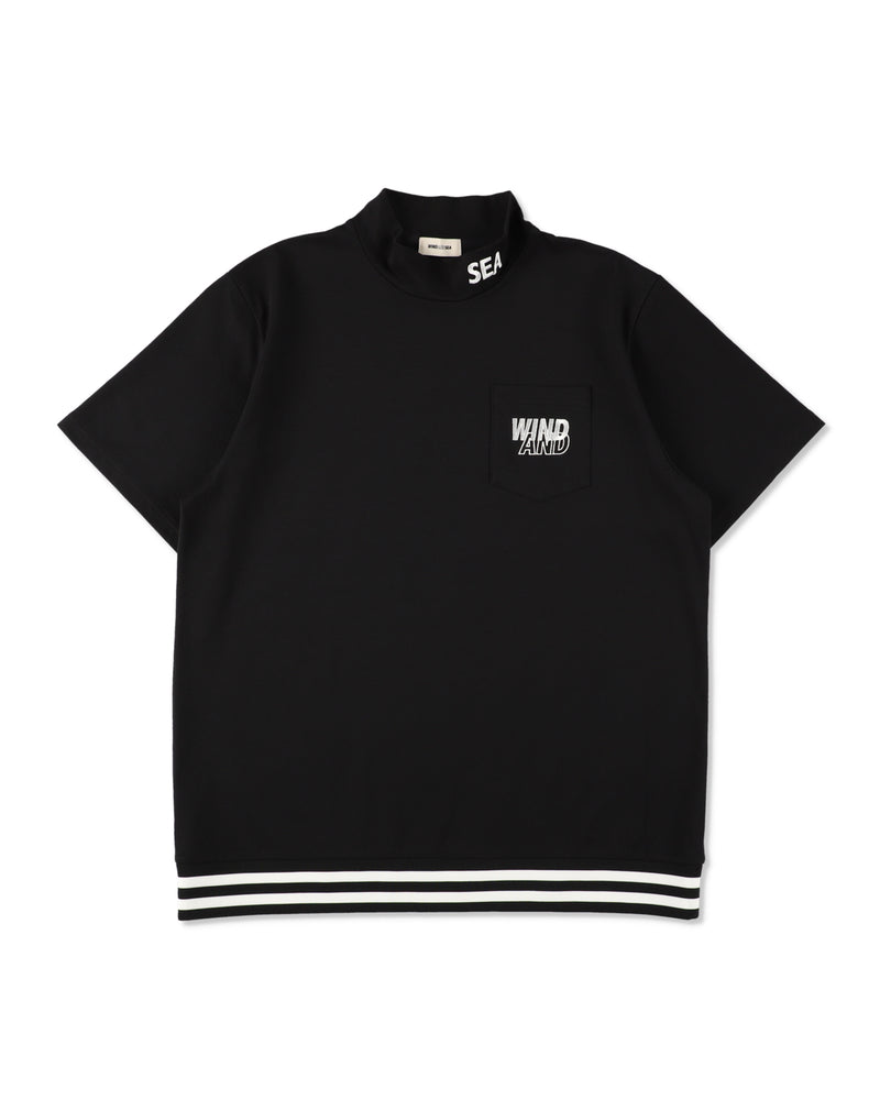 S/S Mock Neck Logo Knit