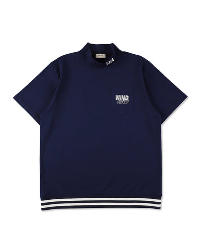 S/S Mock Neck Logo Knit