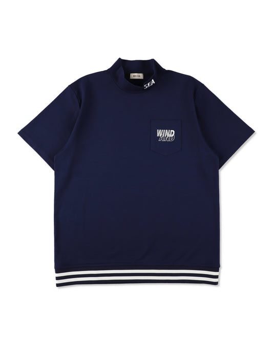S/S Mock Neck Logo Knit