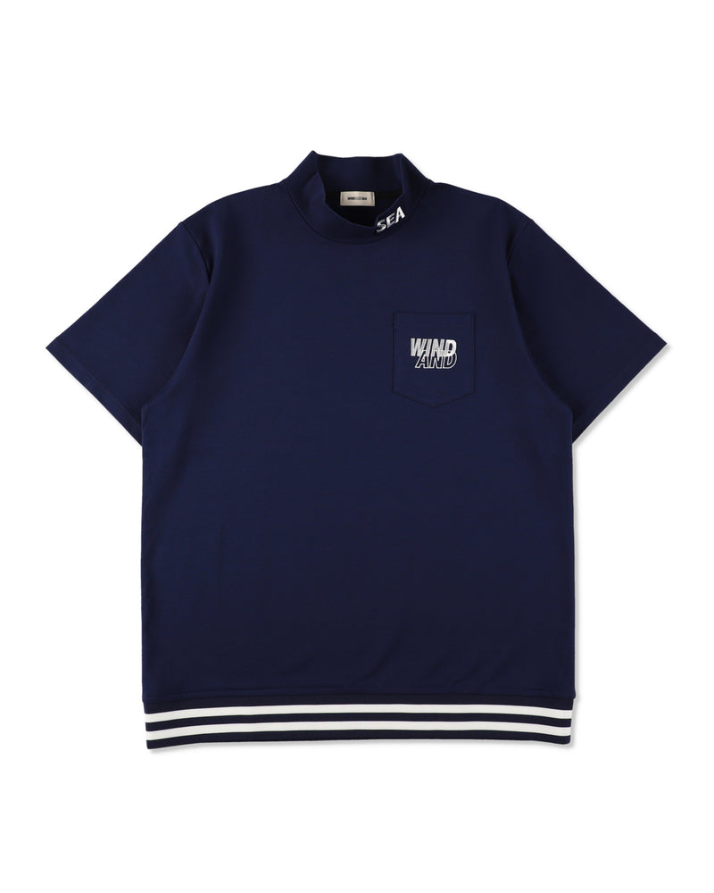S/S Mock Neck Logo Knit