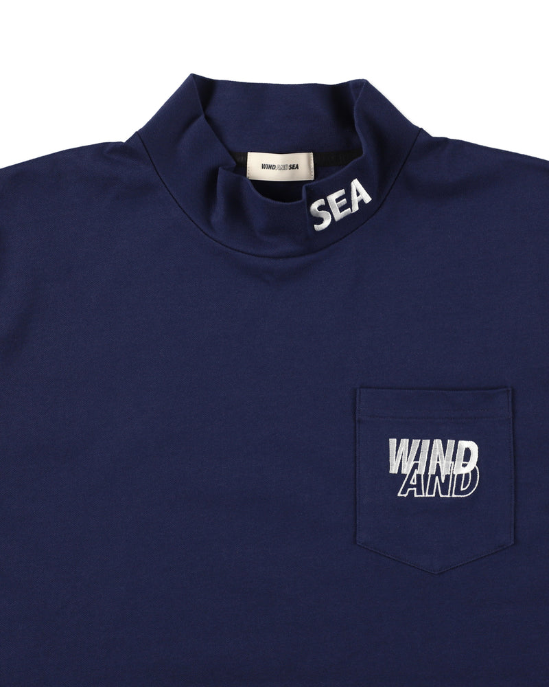 S/S Mock Neck Logo Knit