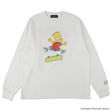 The Simpsons / WDS Bart Kickflip L/S Tee / WHITE