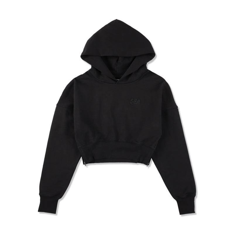 Cozy Cropped Hooded Sweatshirt(Ladies)
