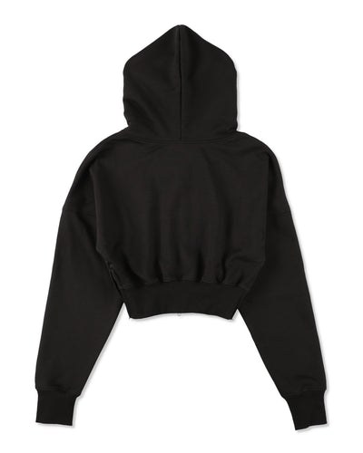 Cozy Zip Cropped Hooded Sweatshirt(Ladies)