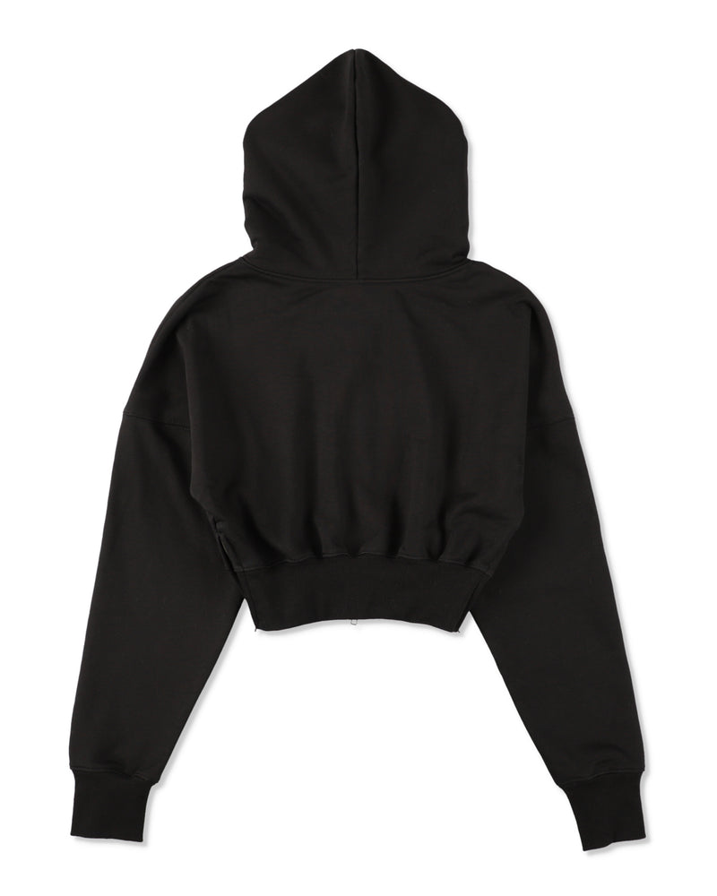 Cozy Zip Cropped Hooded Sweatshirt(Ladies)