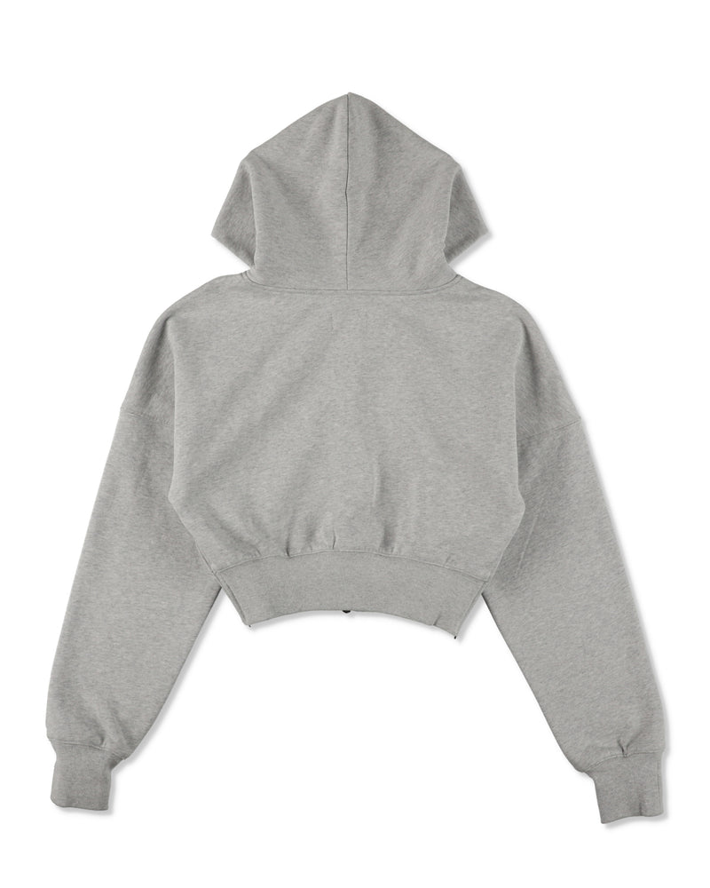 Cozy Zip Cropped Hooded Sweatshirt(Ladies)